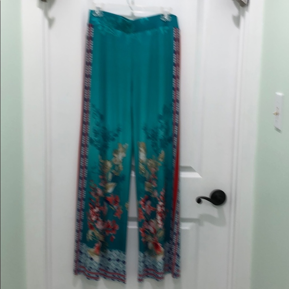 Vibrantly hued high waist Palazzo pants